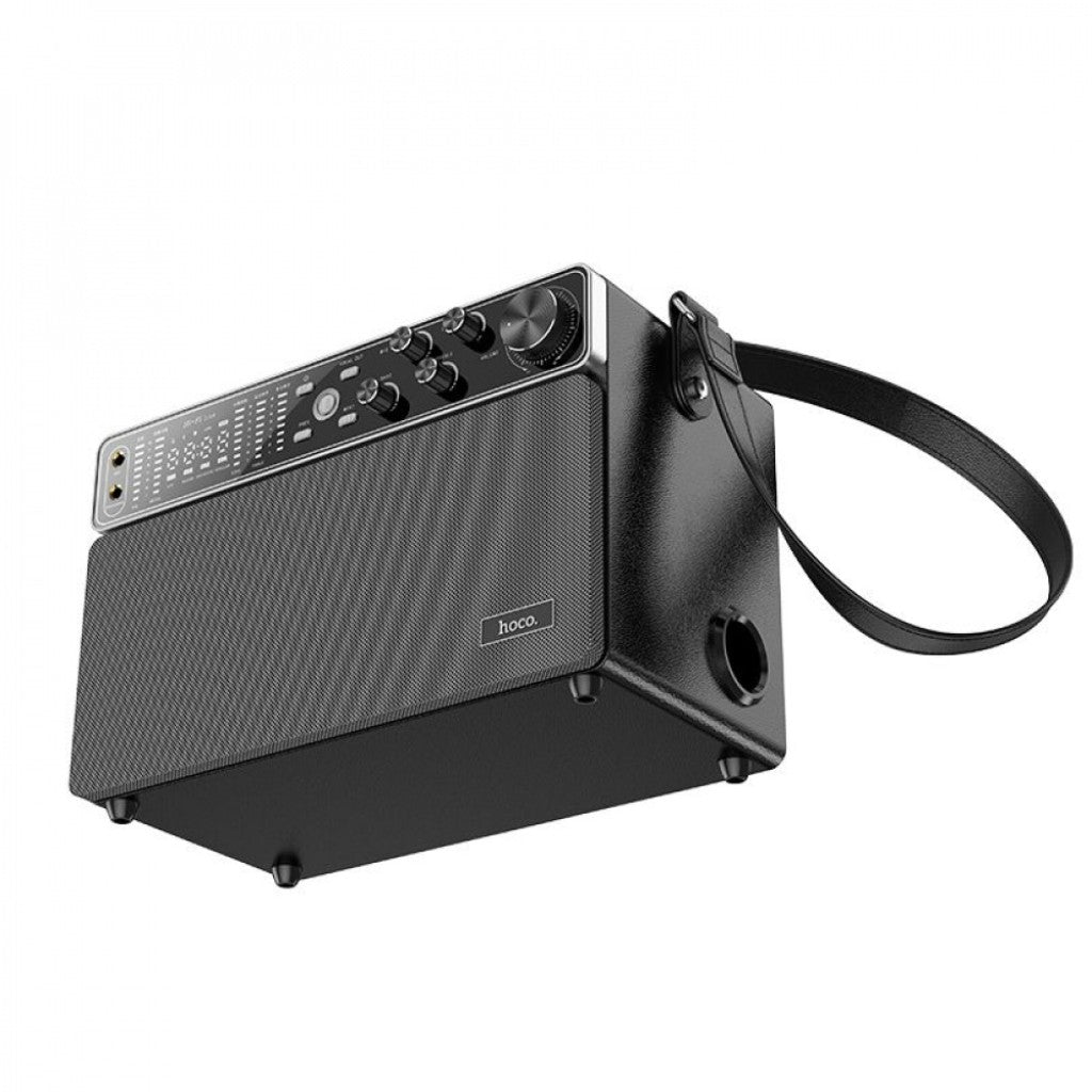 Акустическая система портативная Hoco BS50 Chanter wireless double mic karaoke, двухполосная, 60 Вт(2*15+30), 4000 мАч, 8 часов автономн. работы, Bluetooth 5.0,20 Гц-20 кГц,  micro USB/USB-A, TF, AUX, два микрофона.