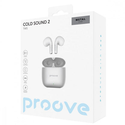 Бездротові навушники Proove Cold Sound 2 TWS, вкладиші, сенсорн. <tc>керув-ня</tc>, Bluetooth: 5.3, 25 год. (5+20) <tc>автономн. роботи</tc>, 30/300 мАг, Type C
