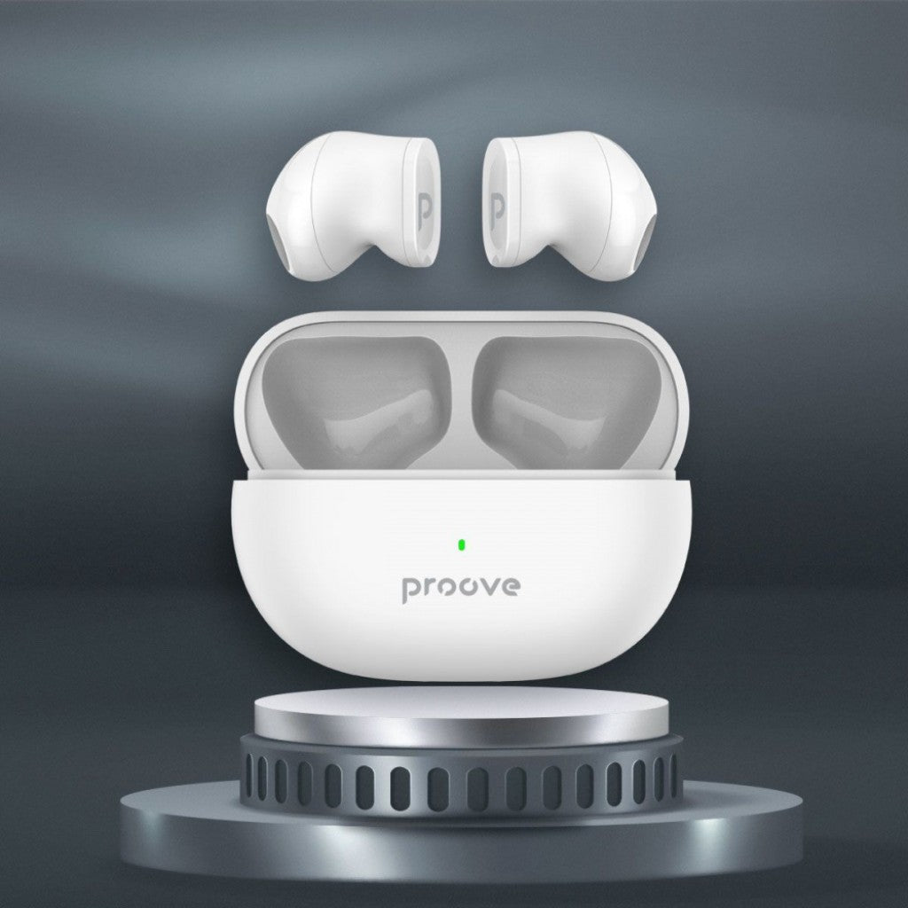 Бездротові навушники Proove Mainstream Mini TWS, закриті, вкладиші, сенсорні. <tc>керув-ня</tc>, Bluetooth 5.3, вбудований мікрофон, 25/50 мАг, 25 год. (5+20) <tc>автономн. роботи</tc>, Type-C