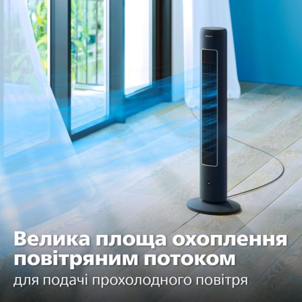 Вентилятор напольный колонного типа Philips CX5535/11, увлажнение, 3 скорости, 40 Вт, электр. упр-е, ПДУ в магазине articool.com.ua.