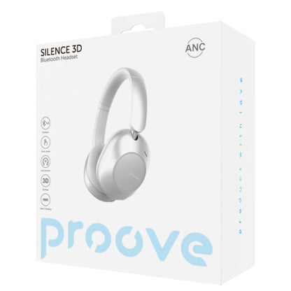 Беспроводные наушники накладные Proove Silence 3D, закрытые, с шумоподавлением, Bluetooth 5.3, 1200 мАч, 75 ч. автон. работы, механ. упр-е, Type C, 20Гц-20кГц
