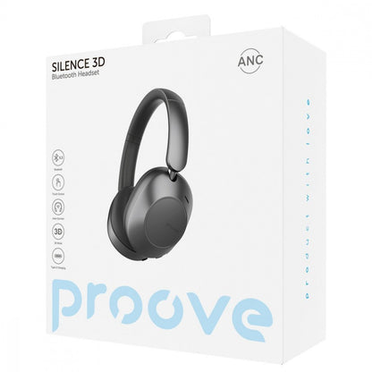 Беспроводные наушники накладные Proove Silence 3D, закрытые, с шумоподавлением, Bluetooth 5.3, 1200 мАч, 75 ч. автон. работы, механ. упр-е, Type C, 20Гц-20кГц