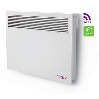 Конвектор Tesy серии LivEco Cloud CN051 150/200/250/300 EI CLOUD W с управлением через WiFi, 1500/2000/2500/3000 Вт, настенный/напольный, до 12/18/24/32 кв. м, оребренный нагрев. элемент. управл-е через WiFi, Конвекция 25%, таймер.