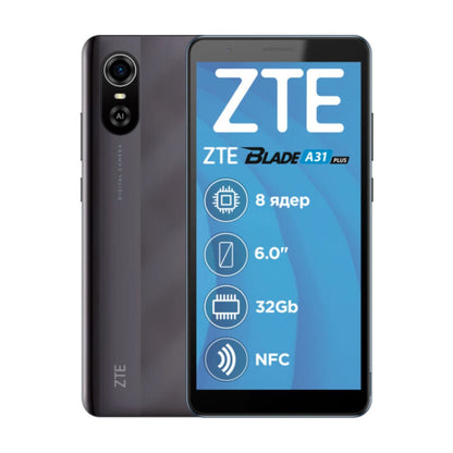 Смартфон ZTE Blade A31 Plus 1/32 Гб, 4G, Android 11, IPS 6", 2 Nano-SIM, 2 Мп фр. кам., 5 Мп осн. кам., micro SD, 3000 мАч, NFC в магазине articool.com.ua.