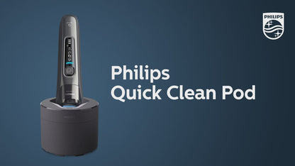 Бритва электрическая Philips серии 7000 S7882/55, сухое/влажное бритье, одна бритвенная головка, станция очистки, триммер откидной, подставка для зарядки, приложение Philips GroomTribe