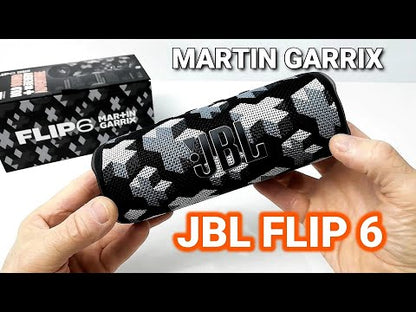 Акустична система портативна JBL серії Flip 6 Martin Garrix Special Edition, двосмугова, 30 Вт (20+10), 63 Гц - 20 кГц, Bluetooth 5.1, 4800 мАг, 12 годин <tc>автономн. роботи</tc>, USB-Type C