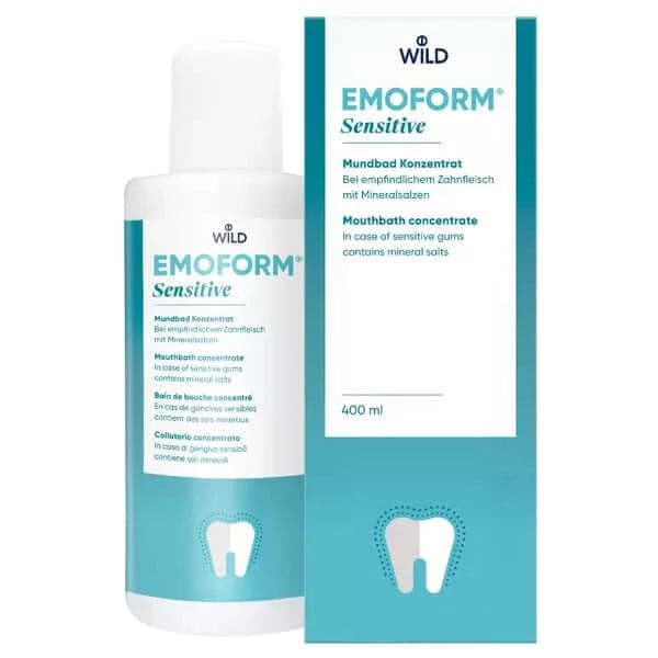 Ополаскиватель для полости рта Dr.Wild Emoform Sensitive для чувствительных зубов с солями и фторидом концентрат, 400 мл в магазине articool.com.ua.