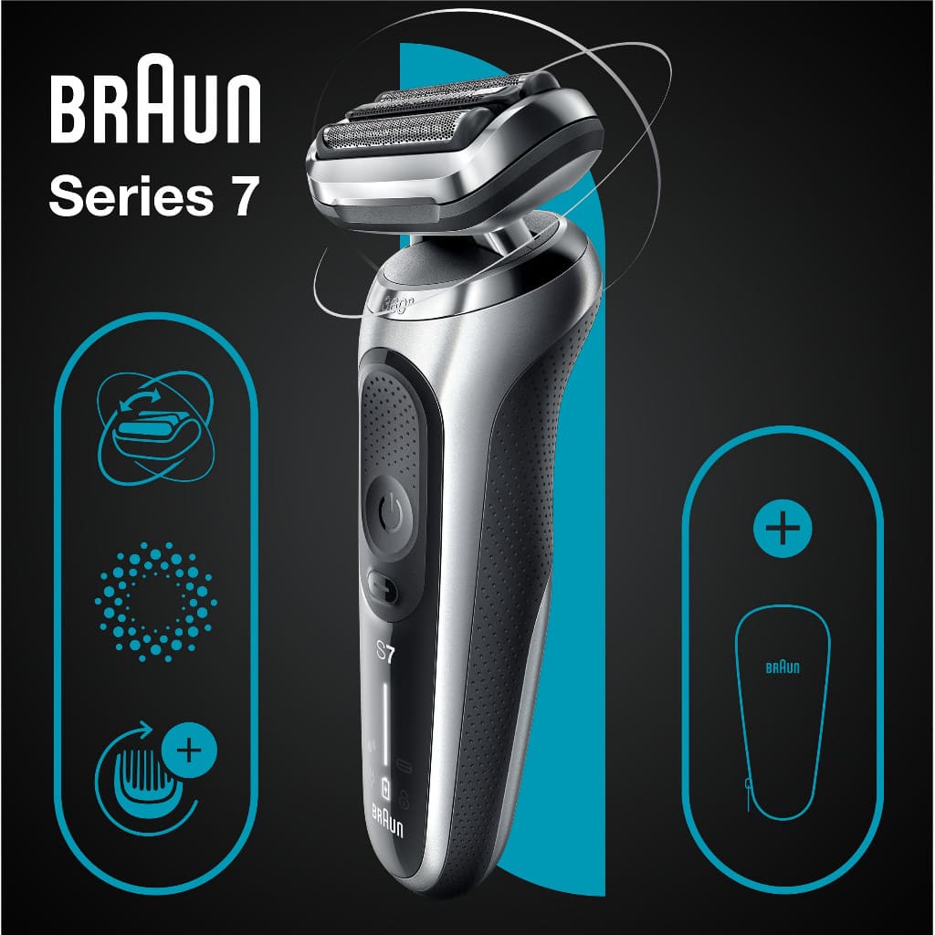Бритва электрическая Braun Series 7 71-S1000 S Wet&Dry, сухое/влажное бритье, 3 бритвенные головки, жесткий дорожный футляр в магазине articool.com.ua.