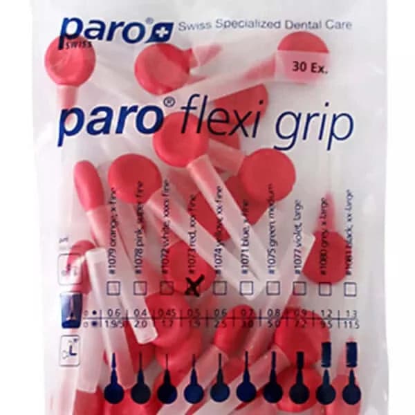 Ершики Paro Flexi Grip для межзубной чистки цилиндрические с защитным колпачком в магазине articool.com.ua.