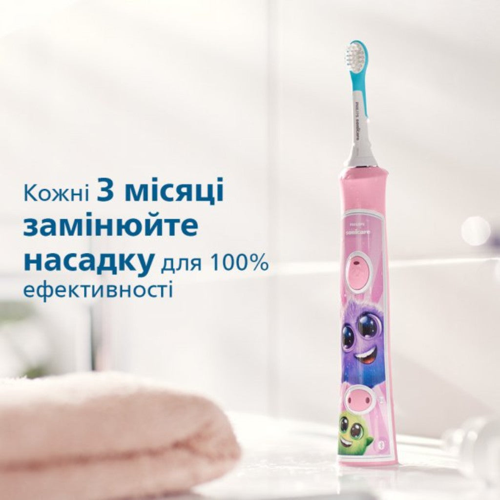 Сменная насадка для зубной щетки электрической мини Philips Sonicare For Kids (3+) для детей от 3 лет средней жесткости HX6032/33 в магазине articool.com.ua.