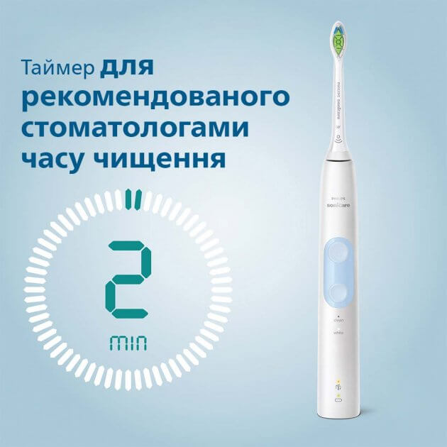 Зубная щетка Philips Sonicare ProtectiveClean 4500 HX6839/28, HX6830/53 звуковая, два режима чистки, футляр в магазине articool.com.ua.