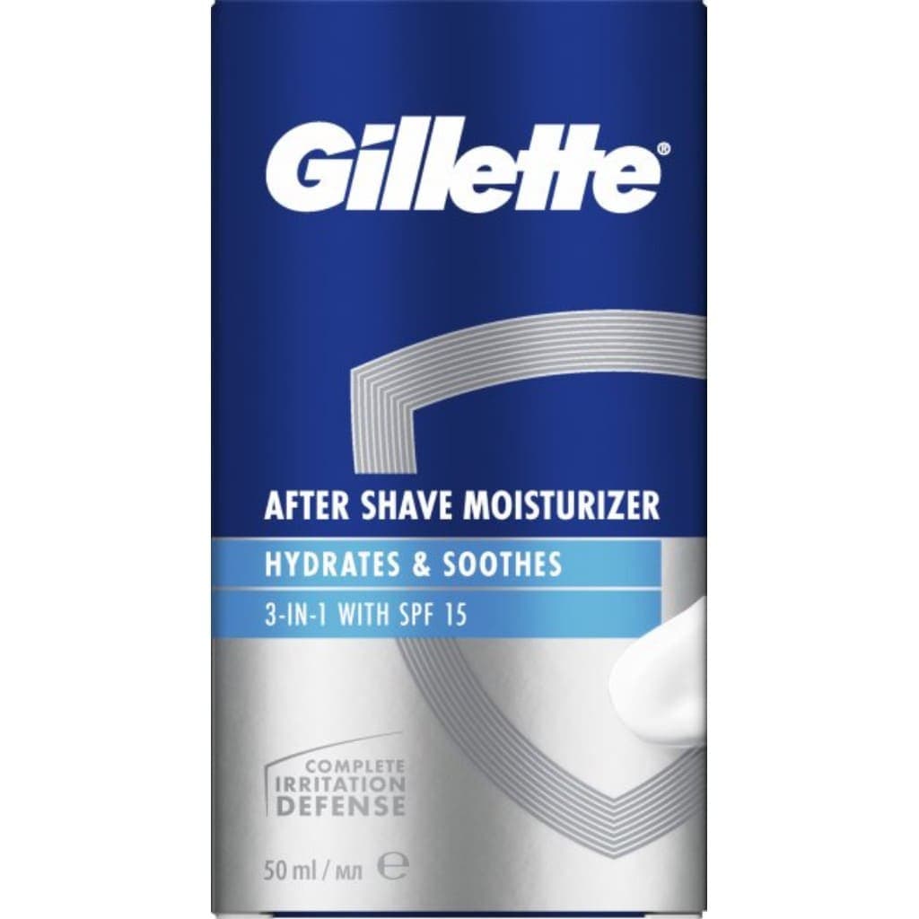 Бальзам после бритья Gillette 3в1 Hydrates & Soothes SPF+15 50 мл (8001090303929), увлажняющий, смягчающий, защищий в магазине articool.com.ua.
