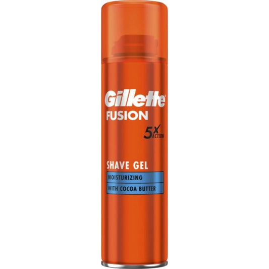 Гель для бритья Gillette Fusion Увлажнение 200 мл (7702018465156) с маслом какао, очищает, защищает, увлажняет, успокаивает, освежает в магазине articool.com.ua.