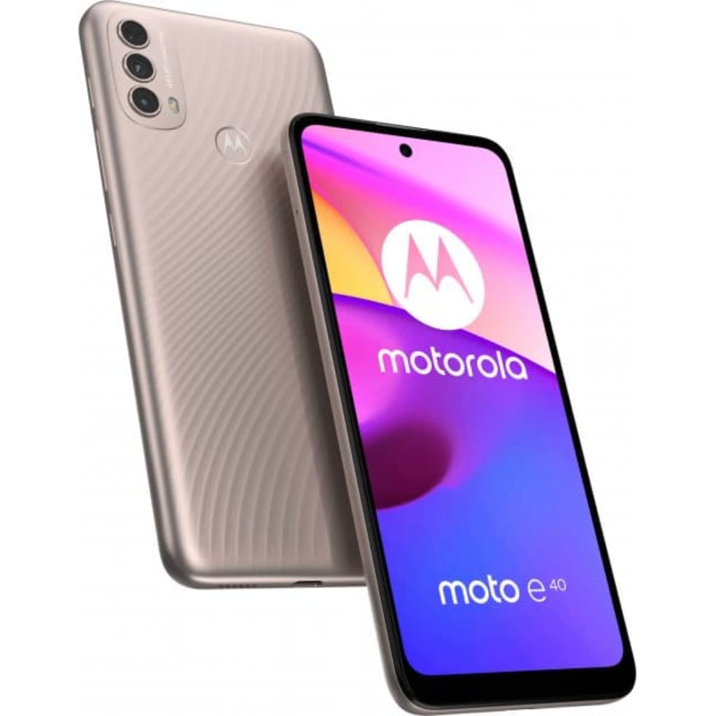Смартфон Motorola E40 4/64 Гб, 4G, Android 11, HD, IPS 6,5", 2 Nano-SIM, 8 Мп фр. кам., 48+2+2 Мп тройн. осн. кам., micro SD, 5000 мАч, Fast charge в магазине articool.com.ua.