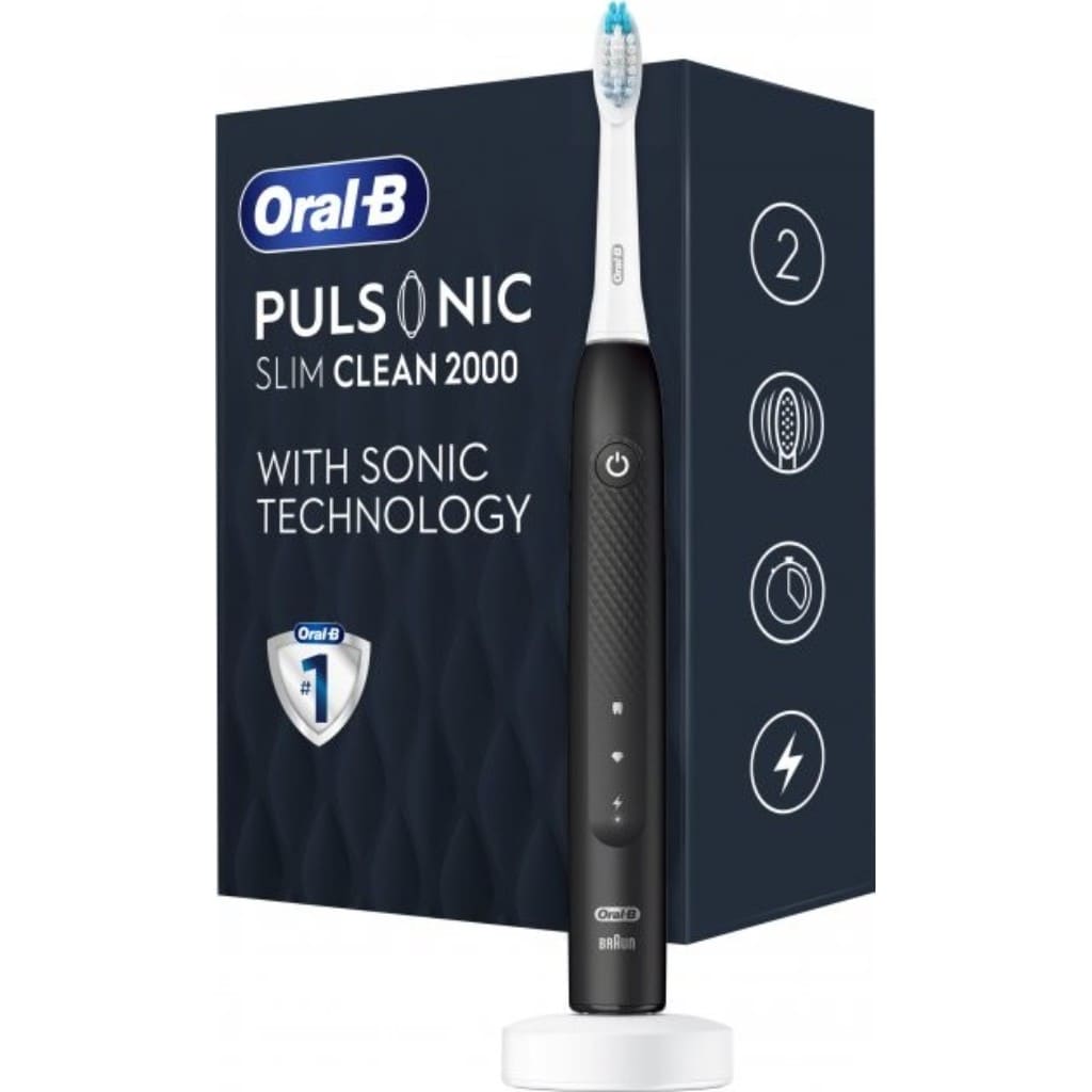 Зубная щетка Braun Oral-B 2000 Pulsonic Slim Clean Black S1115132 звуковая, два режима чистки в магазине articool.com.ua.