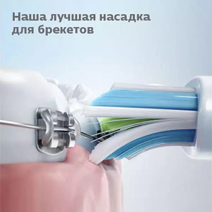 Сменная насадка для зубной щетки электрической Philips Sonicare I InterCare для тщательного удаления налёта при брекетах средней жесткости HX9002/10, HX9004/10 в магазине articool.com.ua.