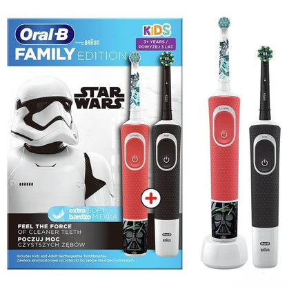 Зубная щетка Braun Oral-B D100.413.1 Star Wars + Vitality D100.410.2K Family Edition ротационная, один режим чистки, набор из двух ручек в магазине articool.com.ua.