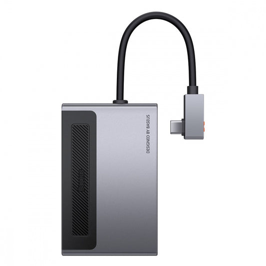 USB-Хаб Baseus Magic Multifunctional Type-C with a Retractable Clip Standard Edition Type-C вход, USB 3.0, быстрая зарядка, HDMI, SD/TF карты, 3,5 мм аудио, LED, в магазине articool.com.ua.