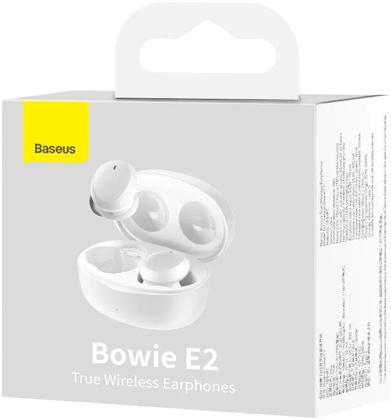 Беспроводные наушники TWS Baseus Bowie E2, сенсорное/голосовое управ-е, Bluetooth 5.2, 300/40 мАч, 5 часов автономн. работы, Fast Charge: в магазине articool.com.ua.